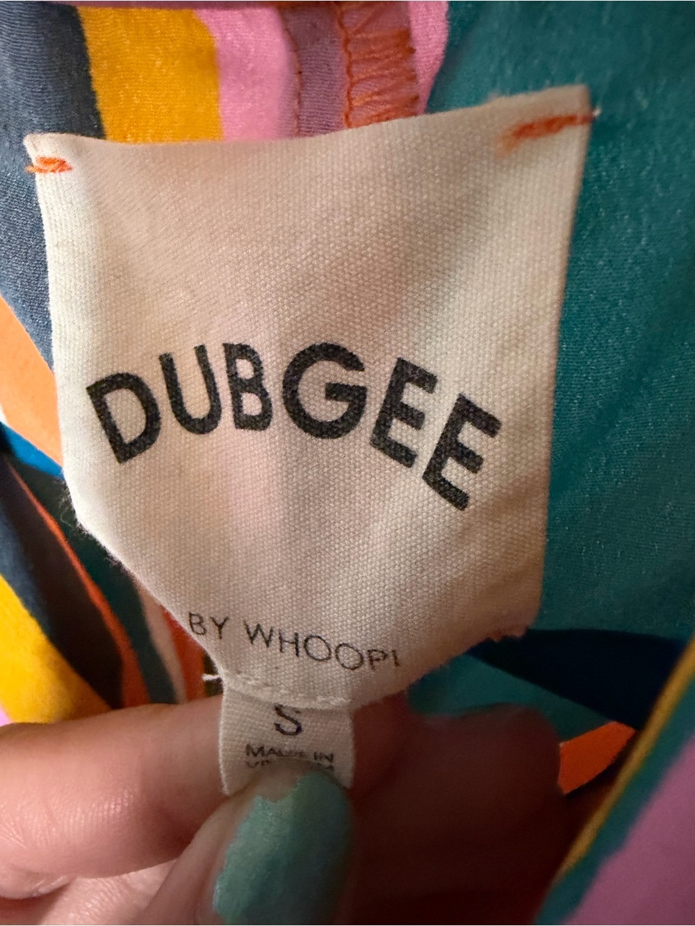 Dubgee by Whoopi Colorful Striped Twist Front Midi Dress Small - Picture 2 of 4